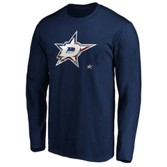 Dallas Stars Banner Wave Logo Long Sleeve T-Shirt - Navy | US 3930429
