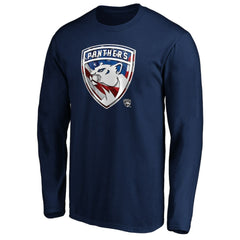 Florida Panthers Banner Wave Logo Long Sleeve T-Shirt - Navy | US 3930431