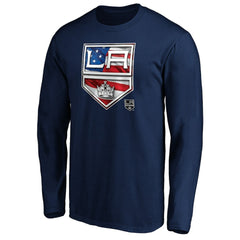 Los Angeles Kings Banner Wave Logo Long Sleeve T-Shirt - Navy | US 3930432