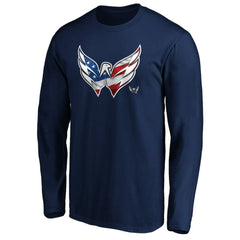 Washington Capitals Banner Wave Logo Long Sleeve T-Shirt - Navy | US 3930444