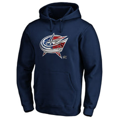 Columbus Blue Jackets Banner Wave Logo Pullover Hoodie - Navy | US 3930451