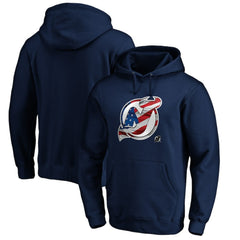 New Jersey Devils Banner Wave Logo Pullover Hoodie - Navy | US 3930458