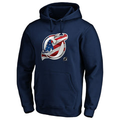 New Jersey Devils Banner Wave Logo Pullover Hoodie - Navy | US 3930458
