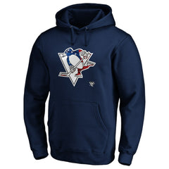 Pittsburgh Penguins Banner Wave Logo Pullover Hoodie - Navy | US 3930462