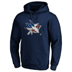 San Jose Sharks Banner Wave Logo Pullover Hoodie - Navy | US 3930463