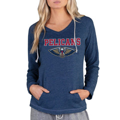 New Orleans Pelicans Concepts Sport Women's Mainstream Terry Hooded Top Navy