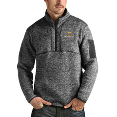 Los Angeles Chargers Antigua Fortune Quarter-Zip Pullover Jacket - Heather Charcoal Pullover