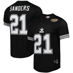 Deion Sanders Dallas Cowboys Retired Player Name & Number Mesh Top - Black Tops