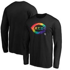 Cincinnati Reds Team Pride Logo Long Sleeve T-Shirt - Black T-shirts