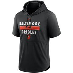 Baltimore Orioles Nike Home Team Short Sleeve Performance Hoodie Top - Black Hoodies