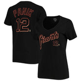 Joe Panik San Francisco Giants 5th & Ocean by New Era Women's Script Name and Number V-Neck T-Shirt Black T-shirts