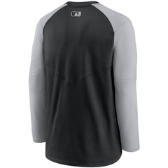 Chicago White Sox Nike Authentic Collection Pregame Performance Raglan Pullover Sweatshirt - Black/Gray Pullover