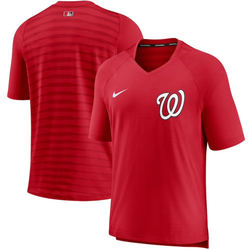 Washington Nationals Nike Authentic Collection Pregame Performance V-Neck T-Shirt - Red T-shirts