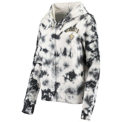 New Orleans Saints New Era Women's Tie Dye Fleece Full-Zip Hoodie - Black Hoodies