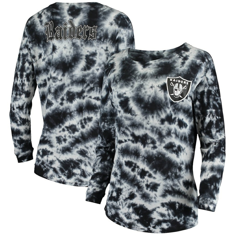 Las Vegas Raiders New Era Women's Tie-Dye Long Sleeve T-Shirt - Black T-shirts