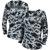 Las Vegas Raiders New Era Women's Tie-Dye Long Sleeve T-Shirt - Black T-shirts