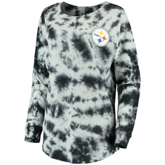 Pittsburgh Steelers New Era Women's Tie-Dye Long Sleeve T-Shirt - Black T-shirts