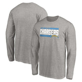 Los Angeles Chargers On Side Stripe Long Sleeve T-Shirt - Heathered Gray T-shirts