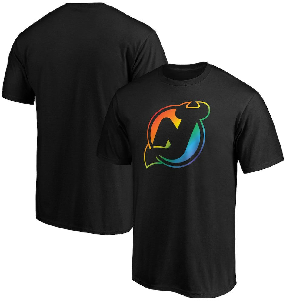 New Jersey Devils Team Pride Logo T-Shirt - Black | US 3964363