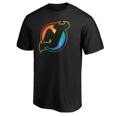 New Jersey Devils Team Pride Logo T-Shirt - Black | US 3964363