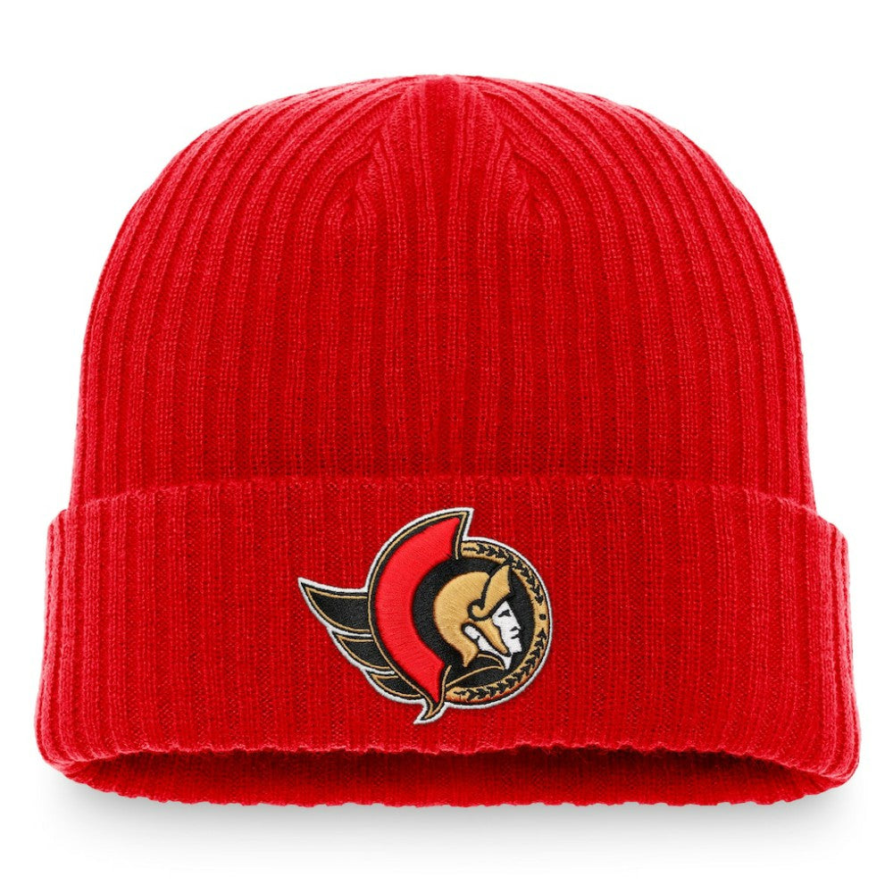 Ottawa Senators Fanatics Core Primary Logo Cuffed Knit Hat - Red | US 3970321