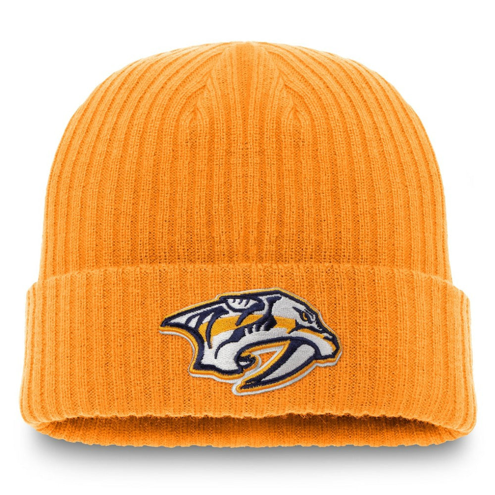 Nashville Predators Fanatics Core Primary Logo Cuffed Knit Hat - Gold | US 3970333