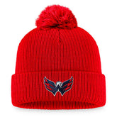 Washington Capitals Fanatics Primary Logo Cuffed Knit Hat with Pom - Red | US 3970399