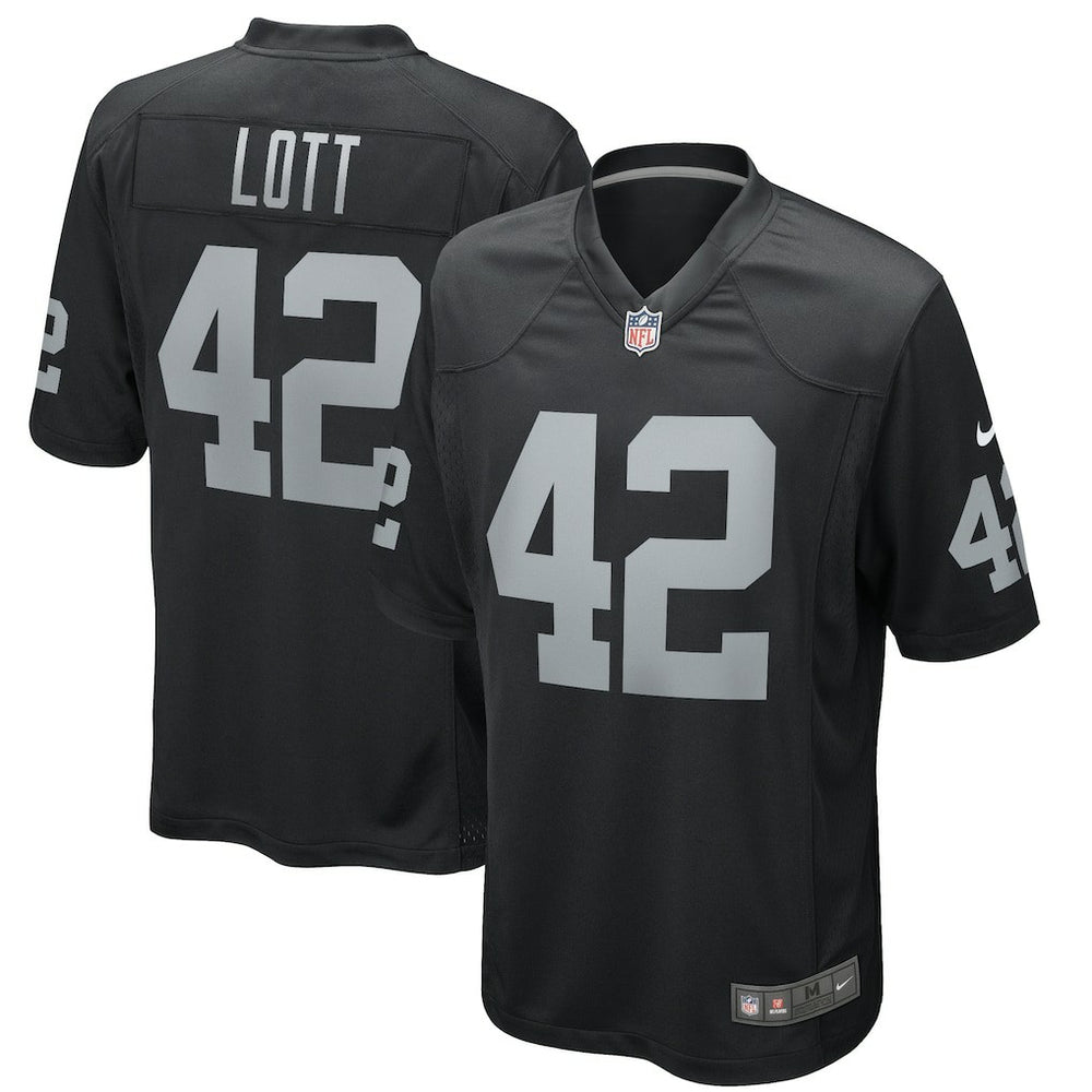 Ronnie Lott Las Vegas Raiders Game Retired Player Jersey - Black Jerseys