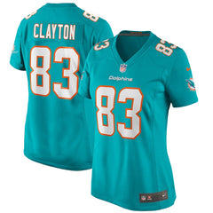 Mark Clayton Miami Dolphins Women's Game Retired Player Jersey - Aqua Jerseys