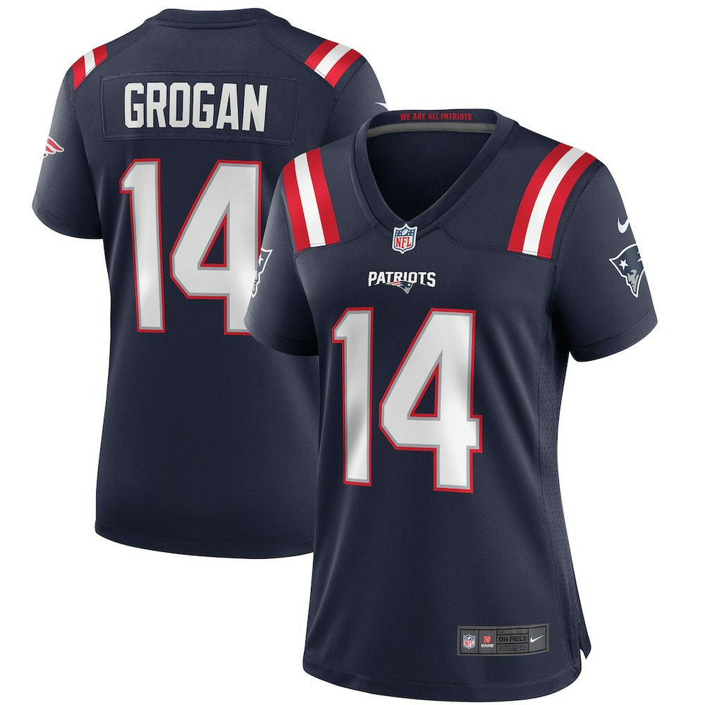 Steve Grogan New England Patriots Women's Game Retired Player Jersey - Navy Jerseys