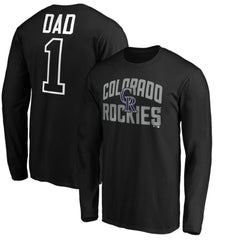 Colorado Rockies Father's Day #1 Dad Long Sleeve T-Shirt - Black T-shirts