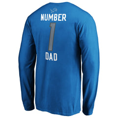 Detroit Lions #1 Dad Long Sleeve Team Logo T-Shirt - Blue T-shirts