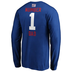 New York Giants #1 Dad Long Sleeve Team Logo T-Shirt - Royal T-shirts