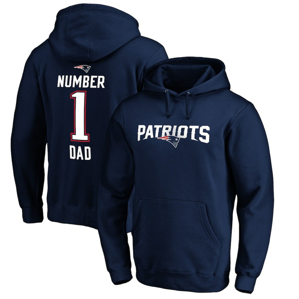 New England Patriots #1 Dad Pullover Hoodie - Navy Hoodies