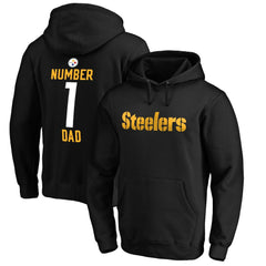 Pittsburgh Steelers #1 Dad Pullover Hoodie - Black Hoodies