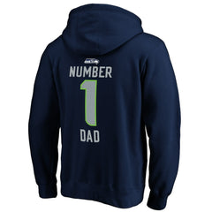 Seattle Seahawks #1 Dad Pullover Hoodie - Navy Hoodies