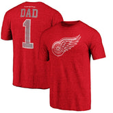 Detroit Red Wings Greatest Dad Tri-Blend T-Shirt - Red | US 3990260