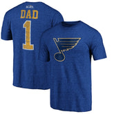 St. Louis Blues Greatest Dad Tri-Blend T-Shirt - Blue | US 3990272