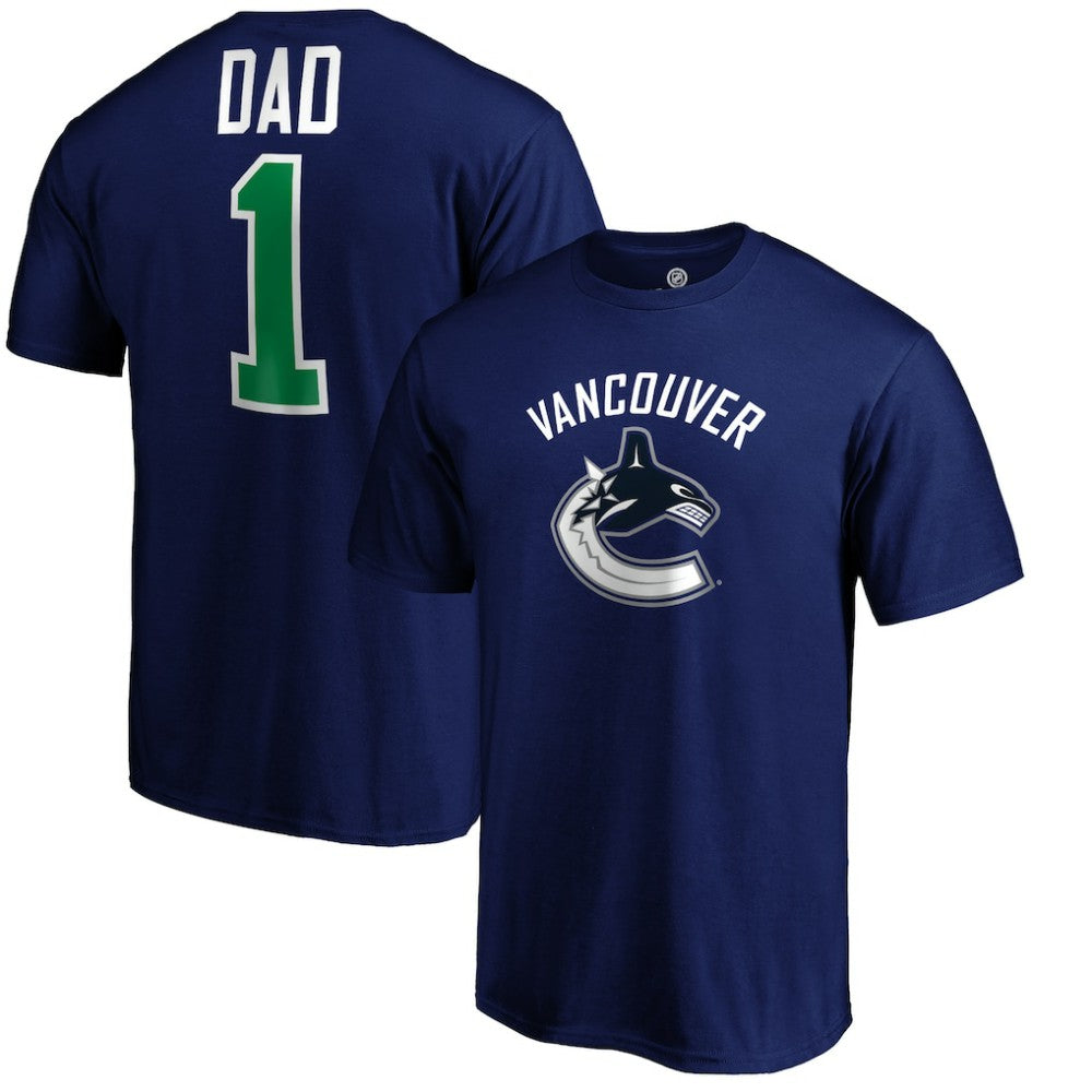 Vancouver Canucks #1 Dad T-Shirt - Blue | US 3990306