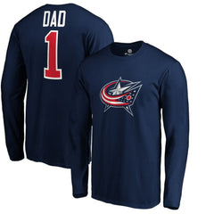 Columbus Blue Jackets #1 Dad Long Sleeve T-Shirt - Navy | US 3990318