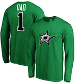 Dallas Stars #1 Dad Long Sleeve T-Shirt - Kelly Green | US 3990319