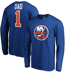 New York Islanders #1 Dad Long Sleeve T-Shirt - Royal | US 3990328