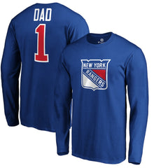 New York Rangers #1 Dad Long Sleeve T-Shirt - Blue | US 3990329