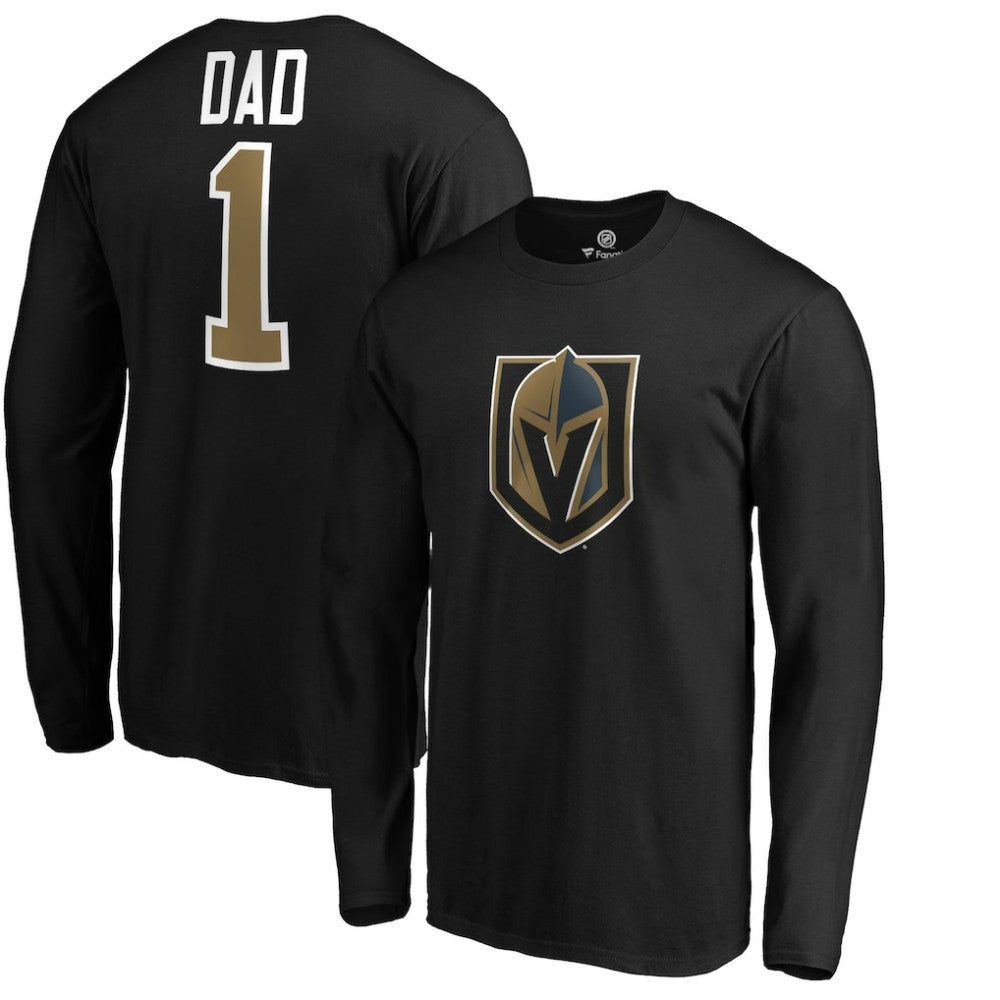 Vegas Golden Knights #1 Dad Long Sleeve T-Shirt - Black | US 3990338