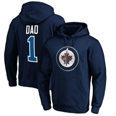 Winnipeg Jets #1 Dad Pullover Hoodie - Navy | US 3990371
