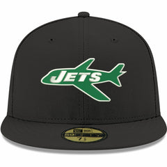 New York Jets New Era Omaha Throwback 59FIFTY Fitted Hat - Black Hats