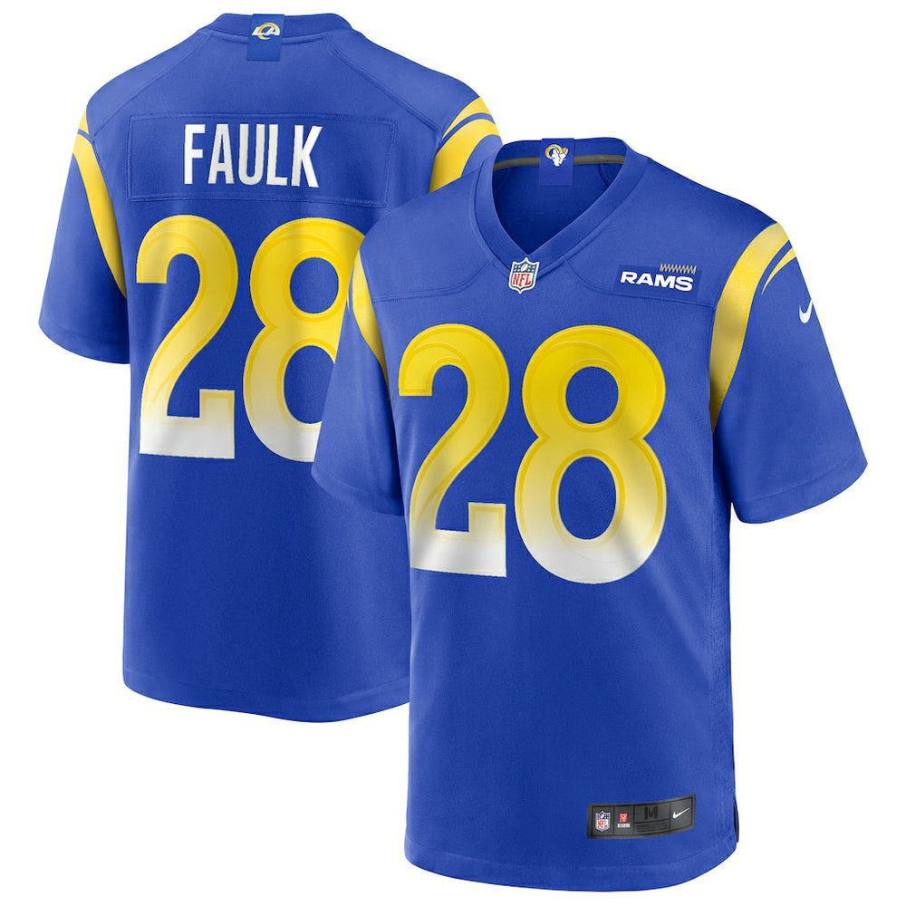 Marshall Faulk Los Angeles Rams Game Retired Player Jersey - Royal Jerseys