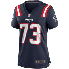 John Hannah New England Patriots Women's Game Retired Player Jersey - Navy Jerseys