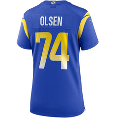Merlin Olsen Los Angeles Rams Women's Game Retired Player Jersey - Royal Jerseys
