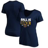 Denver Nuggets Women's Ball Is Back V-Neck T-Shirt Navy